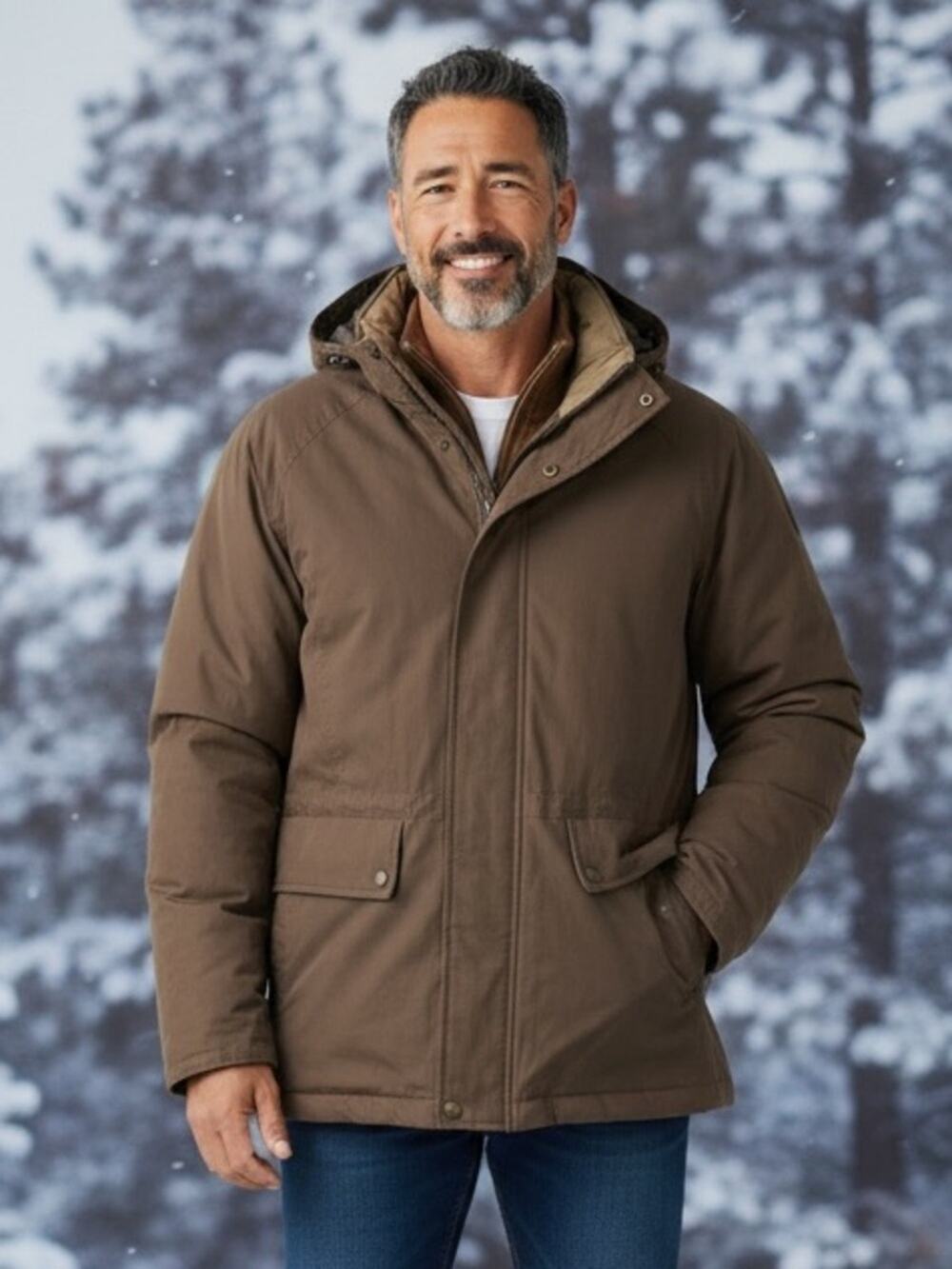 LONDON FOG Men’s XL Winter Down Parka Coat Hooded
